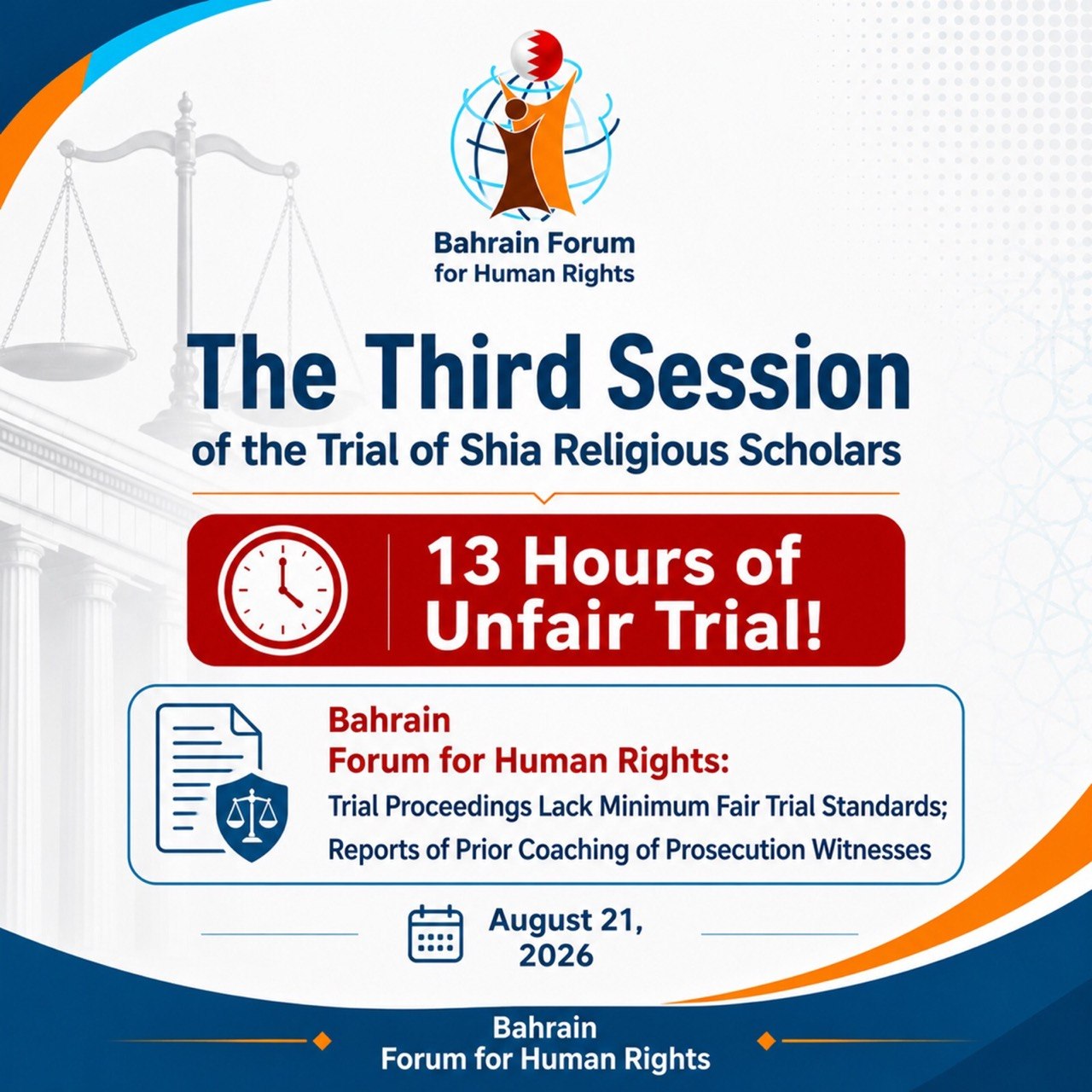 Third Trial Session for Clerics: 13 Hours of Unfair Judicial Proceedings